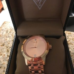 Rose gold Guess watch